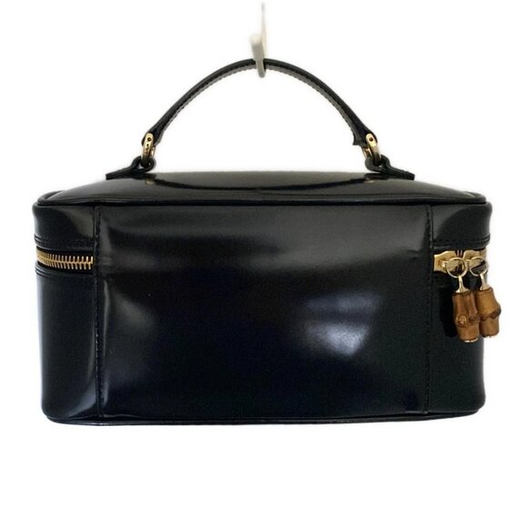 GUCCI Bamboo Black Leather Vanity Bag bran190-101725 - Picture 3 of 6